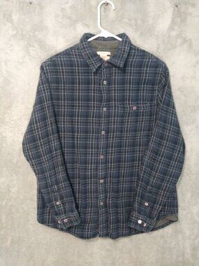 Carbon 2 Cobalt Shirt Mens Medium Blue Plaid Mondo Flannel Long Sleeve Button Up